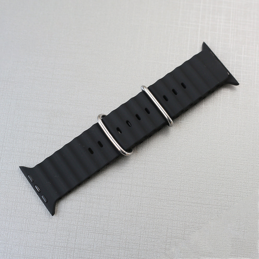 Silicone Sport Smart Watch Straps (Matte Black)