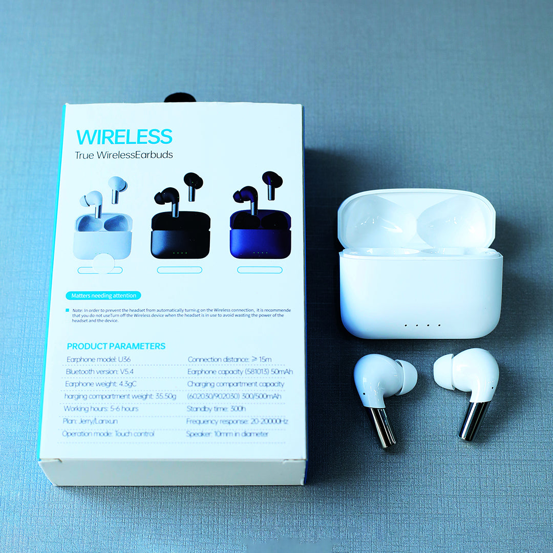 U36 True Wireless White Earbuds